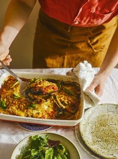 Comforting aubergine & fennel Parmigiana
