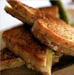 Comté grilled cheese with cornichon spread