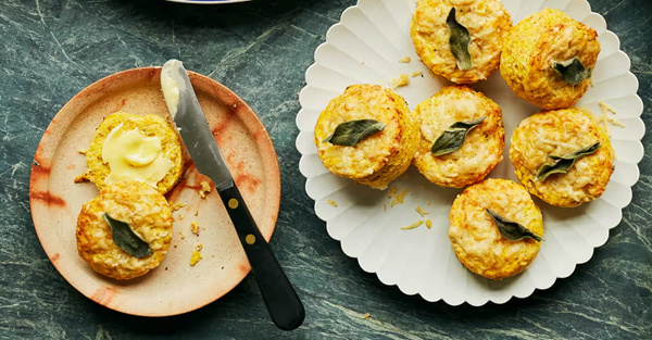 Comté, sage and pumpkin scones