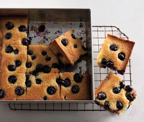 Concord grape cornmeal cake