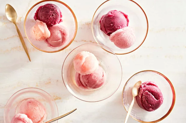 Concord grape-rosemary sorbet