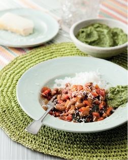 Condesa smoky beans with green salsa