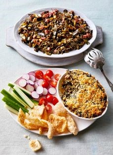 Conecuh collards and Alabama "spinach" dip