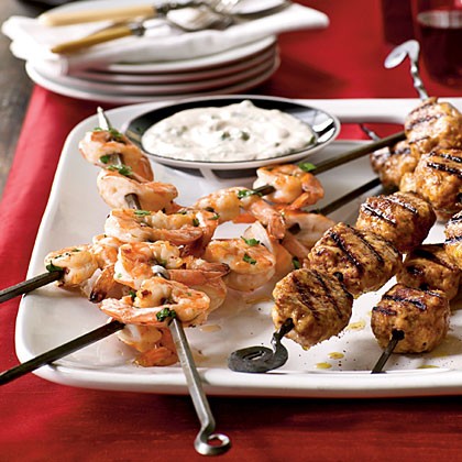 Coney Island skewered shrimp