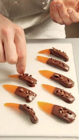 Confit grapefruit with cocoa nibs