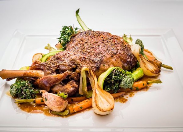 Confit milk-fed lamb shoulder with mild spices