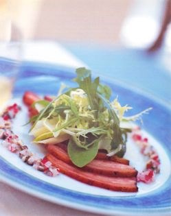Confit of bacon with apple and celery salad