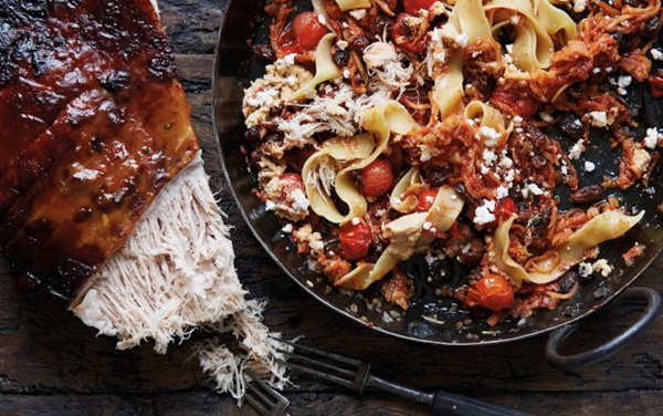 Confit of belly pork with pappardelle and cheese