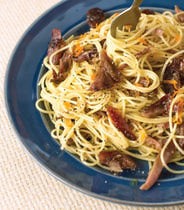 Confit of duck with pasta and lemon