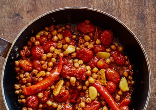 Confit tandoori chickpeas