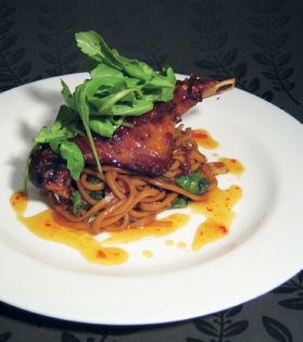Confit with honey and ginger glaze
