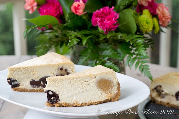 Cookie dough mosaic cheesecake