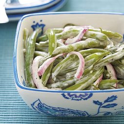 Cool and creamy green bean salad