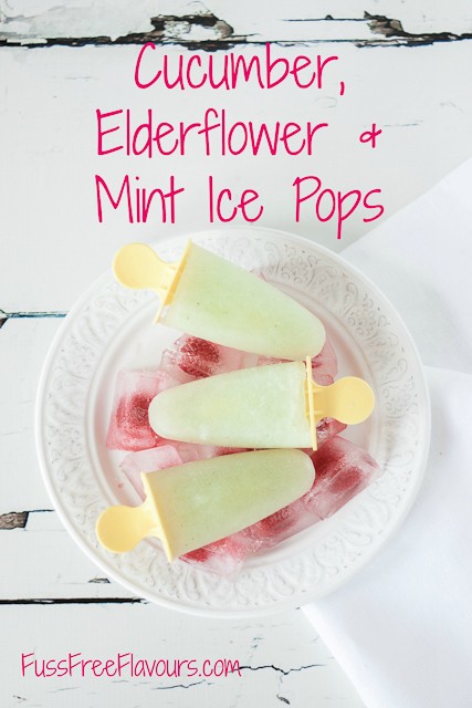 Cooling cucumber, elderflower & mint ice pops