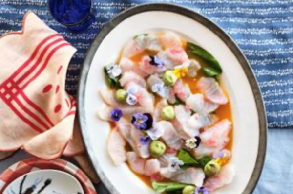 Coral trout ceviche with avocado mousse