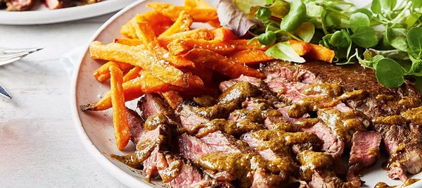 Coriander & charred lime steak