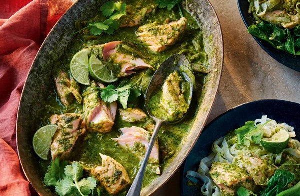 Coriander & coconut salmon