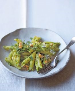 Coriander & peanut pesto with penne