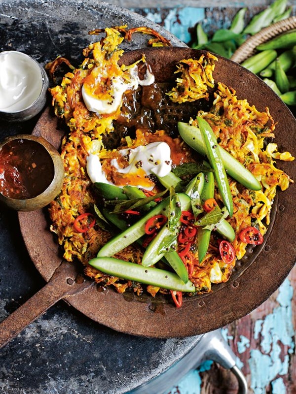 Coriander and cabbage fritter