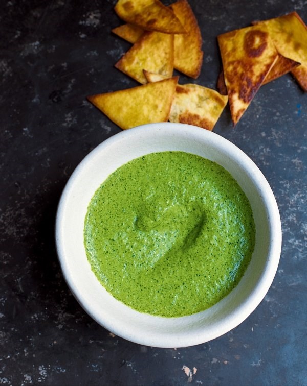 Coriander and jalapeno salsa
