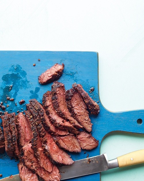 Coriander-crusted hanger steak
