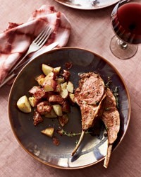Coriander-crusted rack of lamb with shallot jus