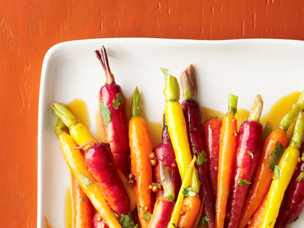 Coriander-glazed carrots
