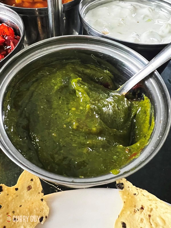 Coriander, mint and mango chutney