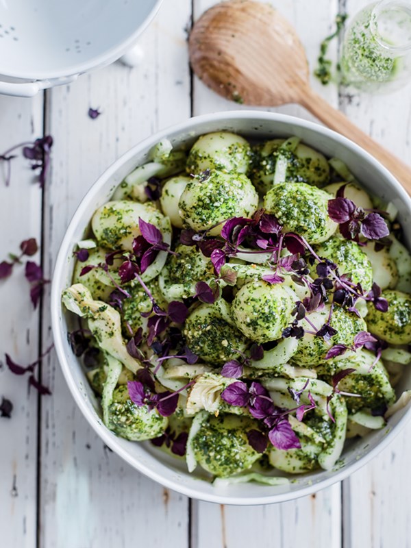 Coriander pesto potato salad