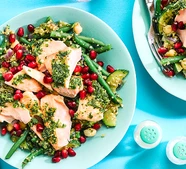 Coriander salmon with curried quinoa & pomegranate