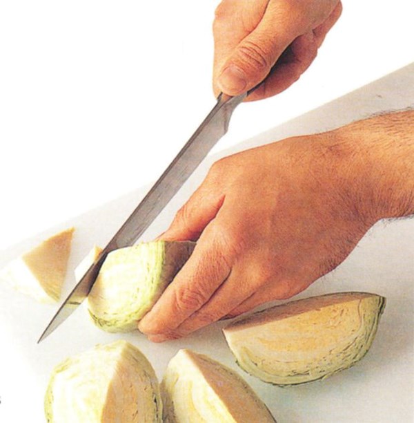 Coring cabbage