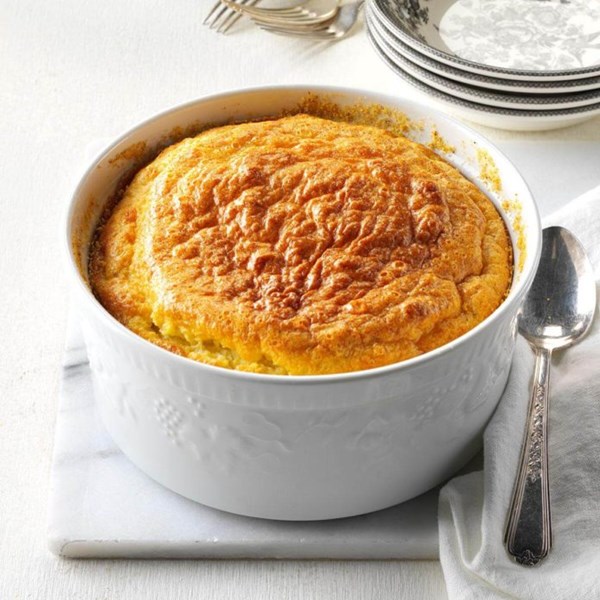 Corn & onion souffle
