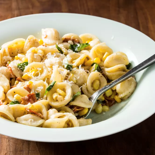 Corn and bacon pasta