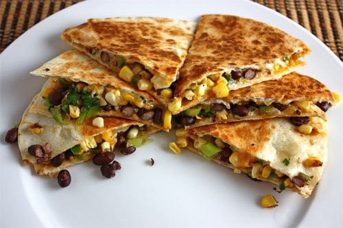 Corn and black bean quesadillas