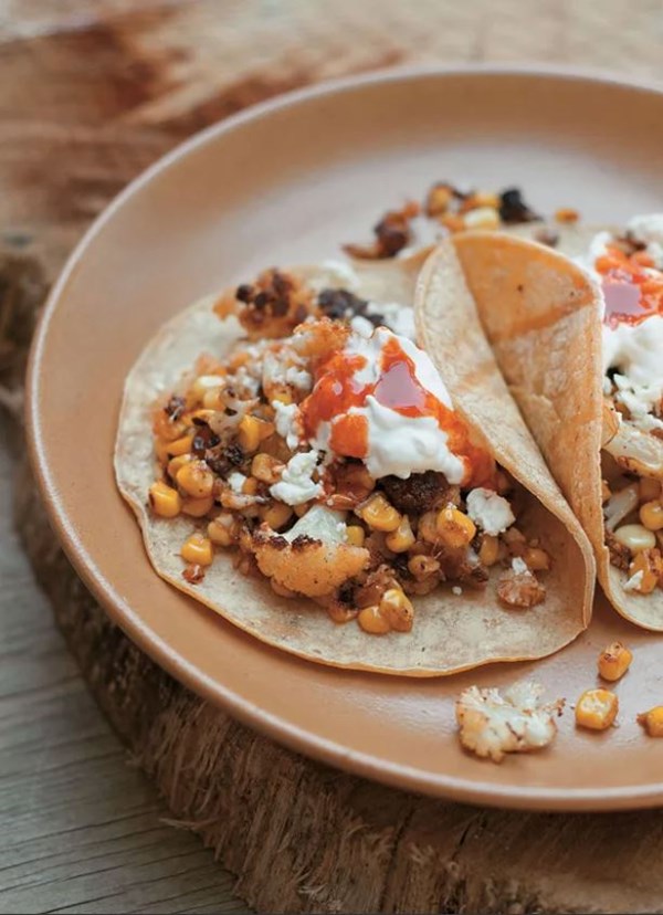 Corn and cauliflower tacos