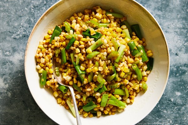 Corn and celery stir-fry