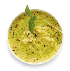 Corn-and-coconut milk soup