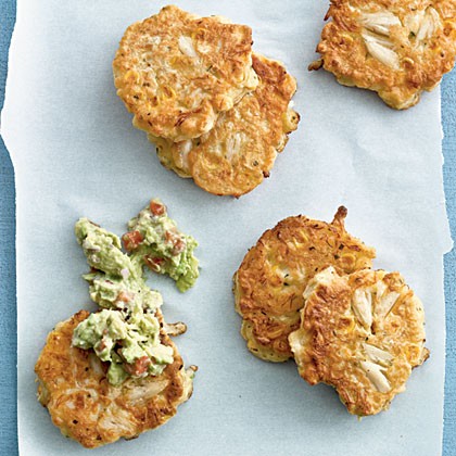 Corn and crab fritters with guacamole