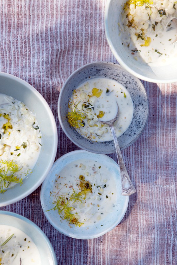 Corn and fennel chowder 