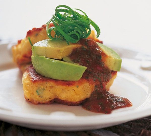 Corn and feta fritters