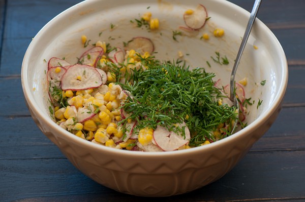 Corn and miso salad