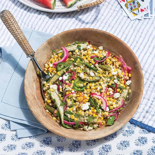 Corn and okra salad