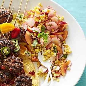 Corn and peach salad