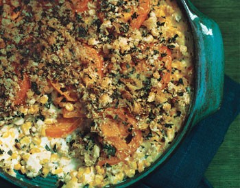 Corn and tomato gratin