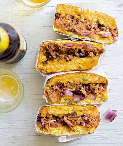 Corn bread & brisket patty melt