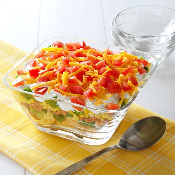 Corn bread layered salad