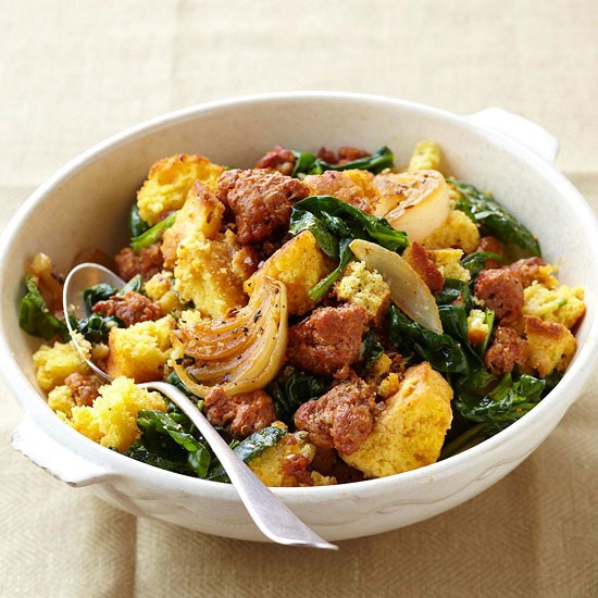 Corn bread stuffing with sausage
