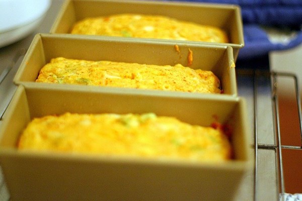 Corn bread with cheddar, jalapeno and green onions