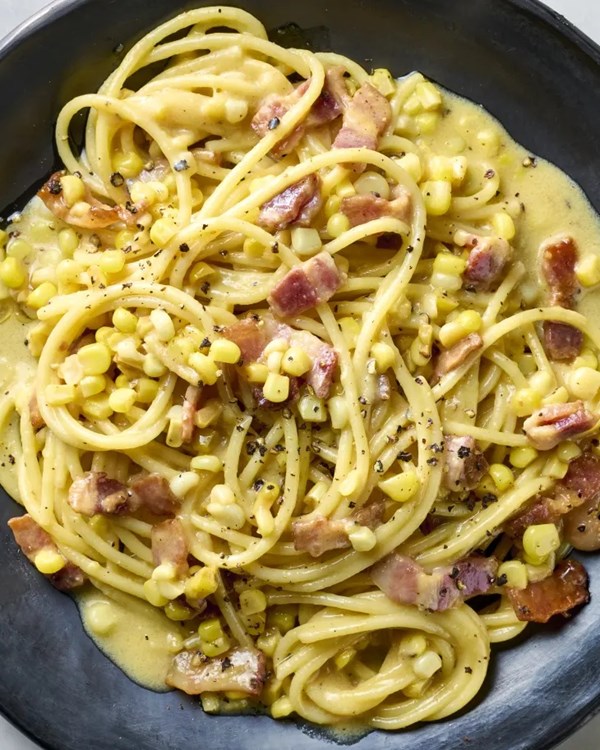 Corn carbonara 