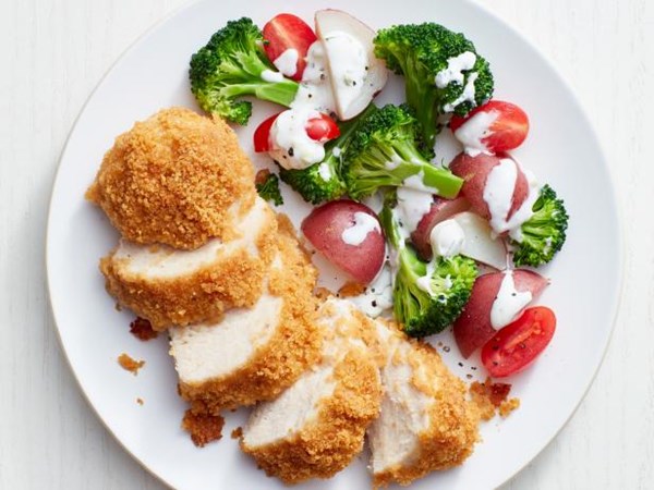 Corn chip-crusted chicken